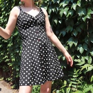 90's VINTAGE POLKA DOT MINI DRESS